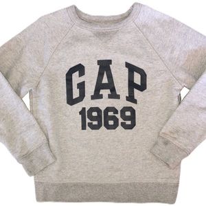 GAP Gray & Navy Logo Pullover Quality Pullover